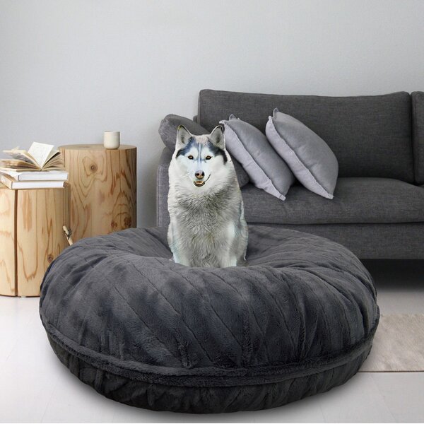 Signature Gravel Stone Luxury Extra Plush Faux Fur Bagel Pet Doughnut